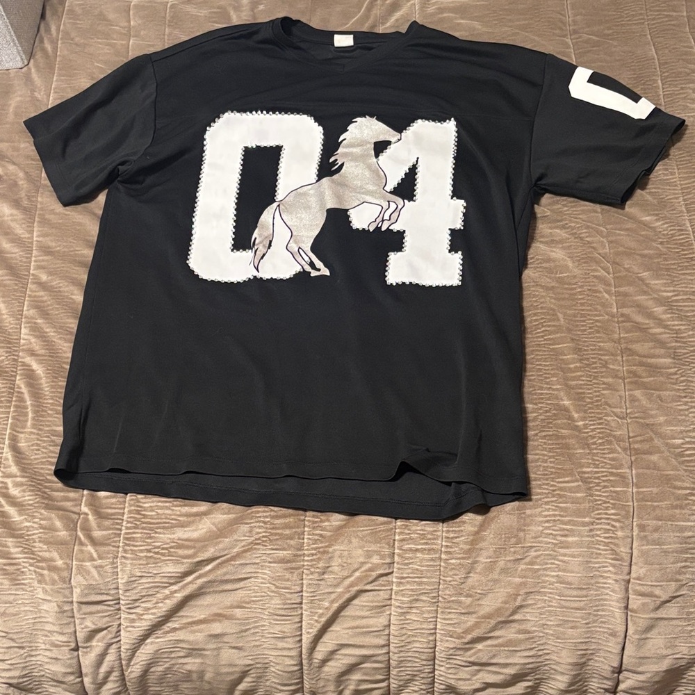 Black Graphic Women's Jersey Top